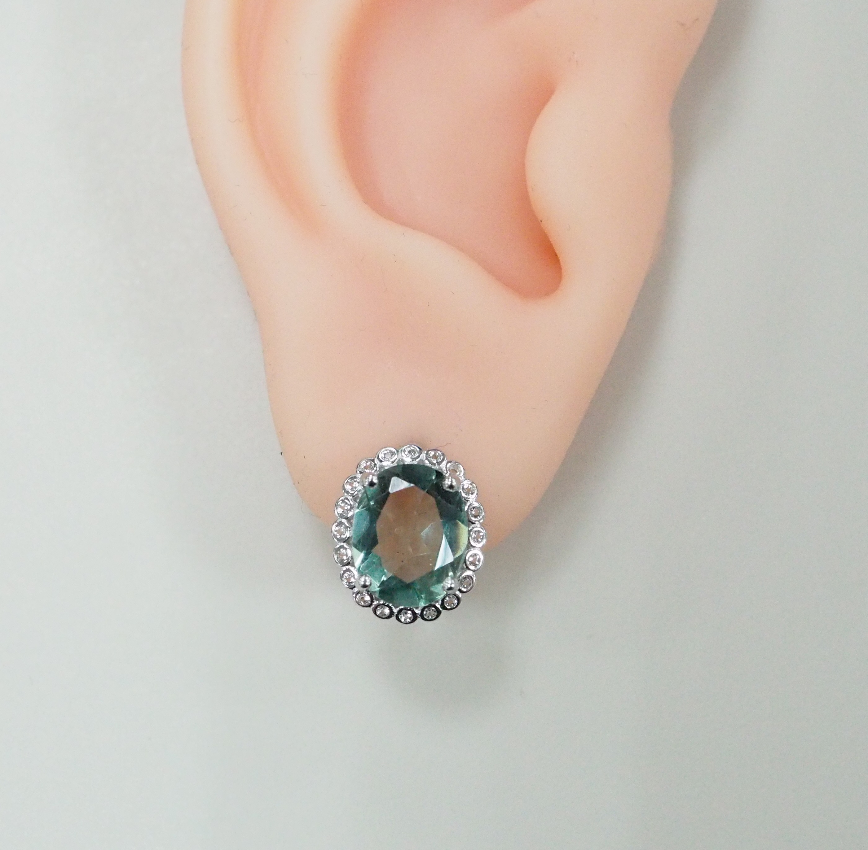 Серебряные серьги с флюоритами